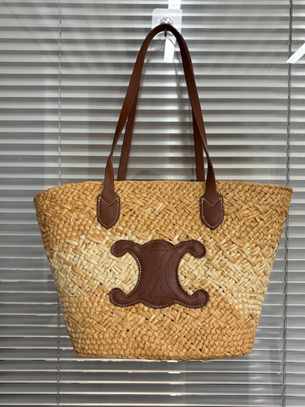 Celine straw shoulder bag